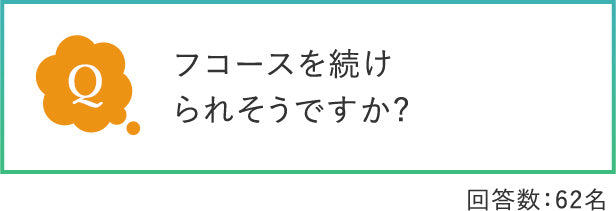 フコースを続けられそうですか?