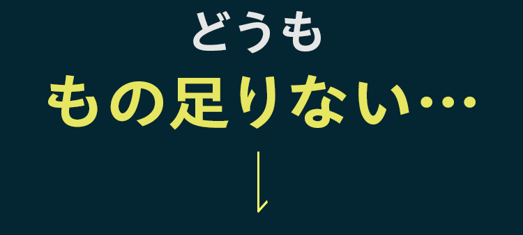 どうももの足りない…